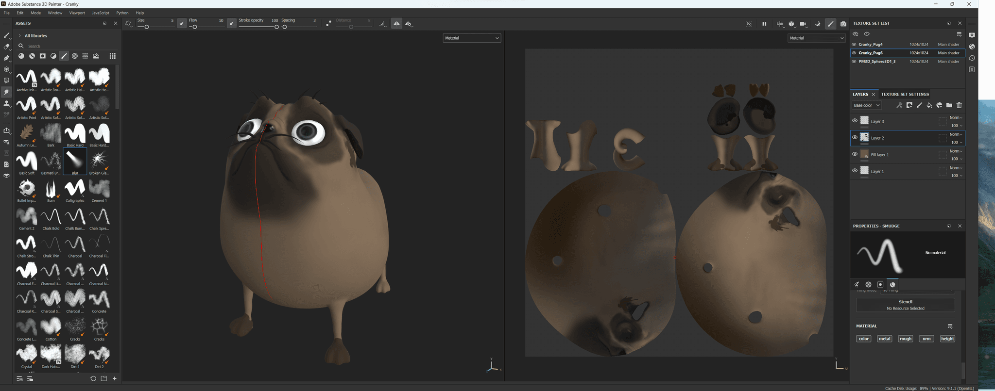 Cranky texture workflow in Substance Painter