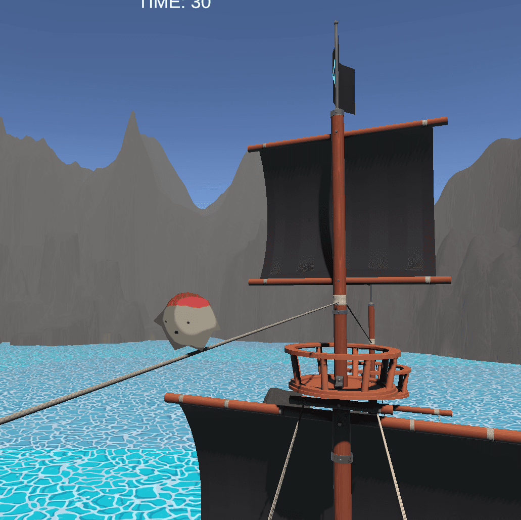 Guilty As Arrr playtester pushing collision boundaries and exploring ship traversal routes