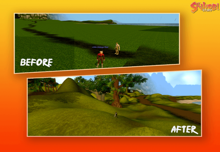 Shinobi Story before and after visual optimization