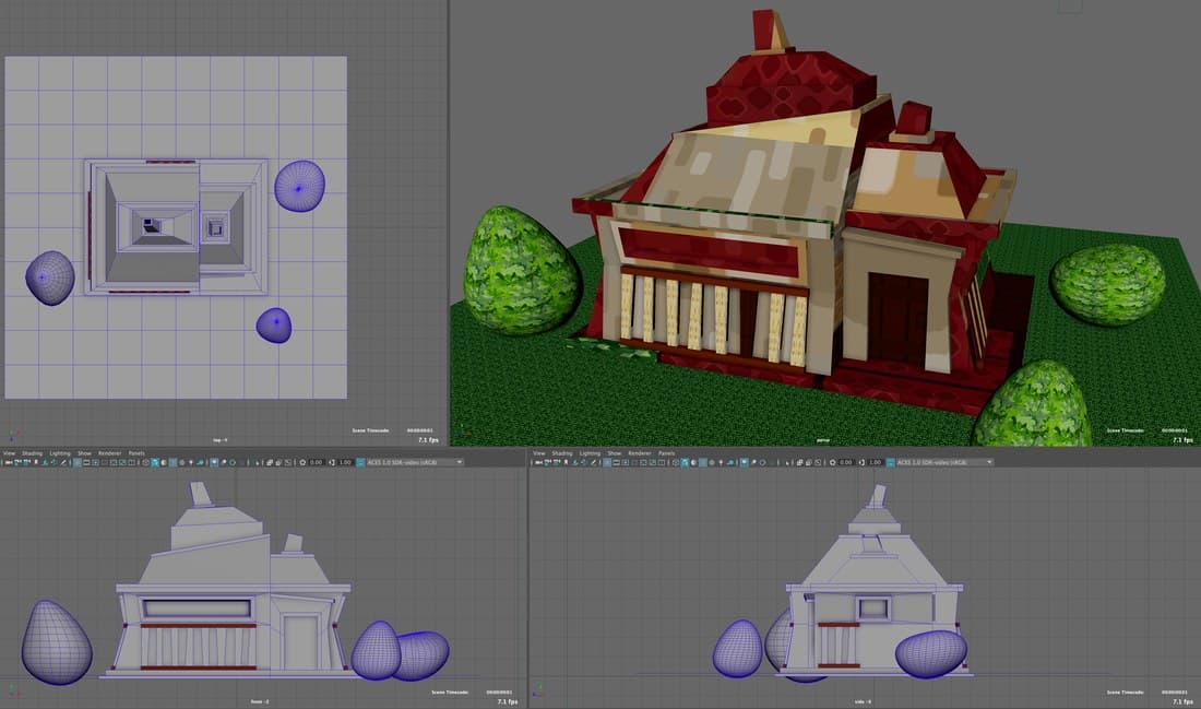 Low-poly fantasy house