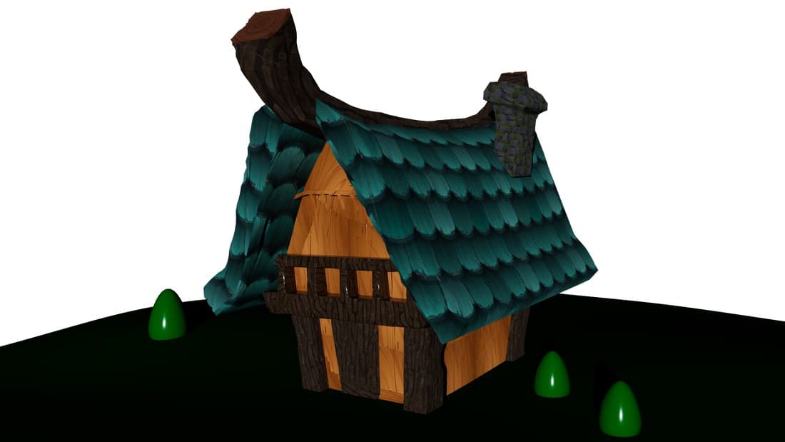 Low-poly house — lighting pass