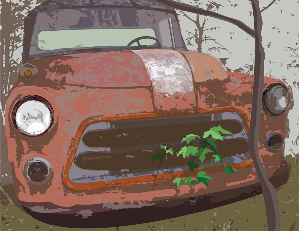 Abandoned truck — vehicle study