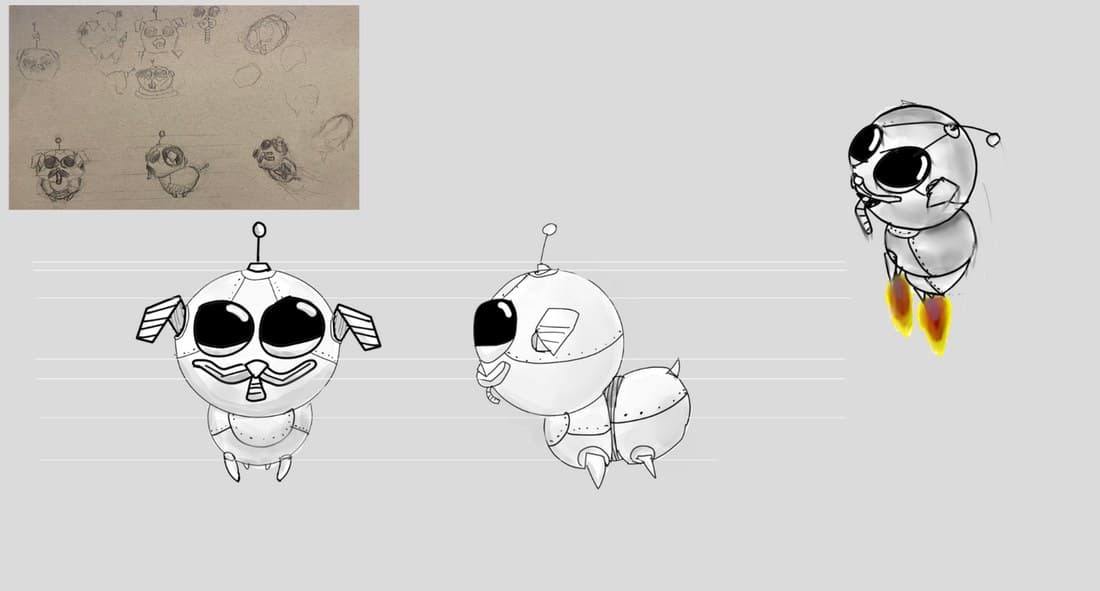 Dog character — exploratory sketches