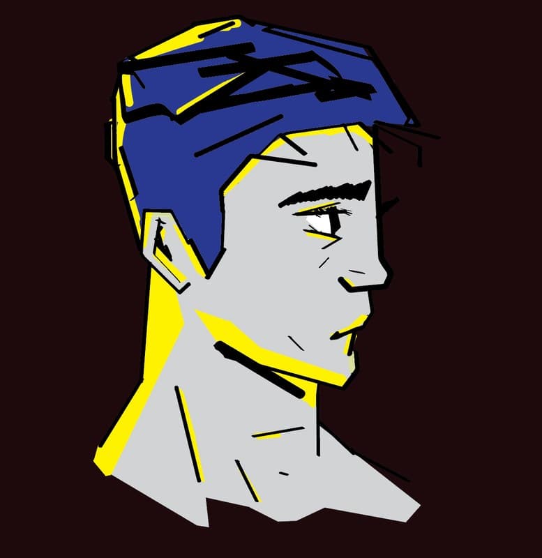 Portrait — blocked colour