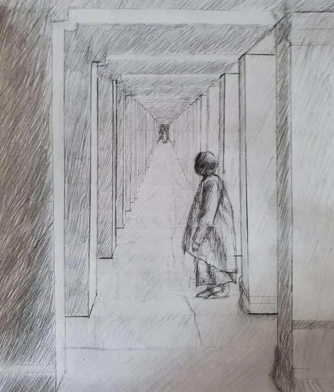 Corridor — one-point perspective