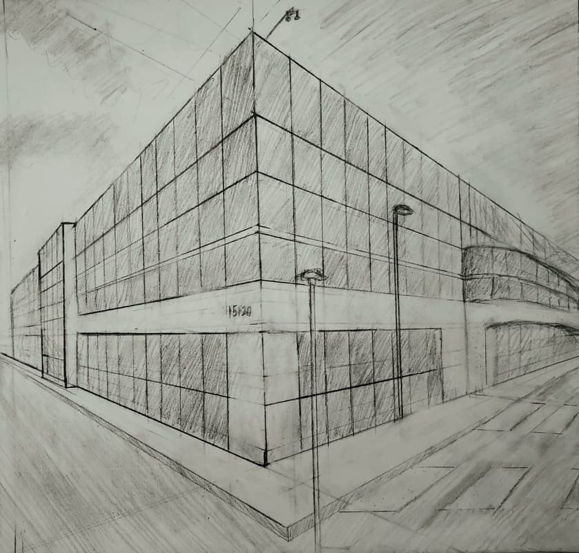 Glass building — perspective study