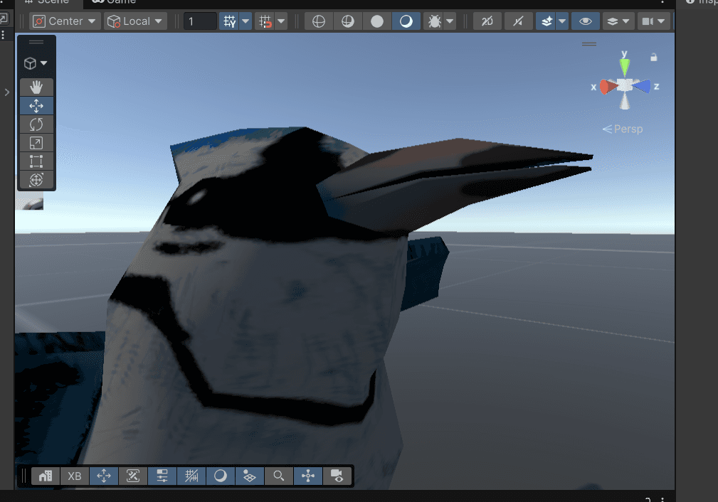 Close-up bird model from the Birdwatching VR Unity prototype