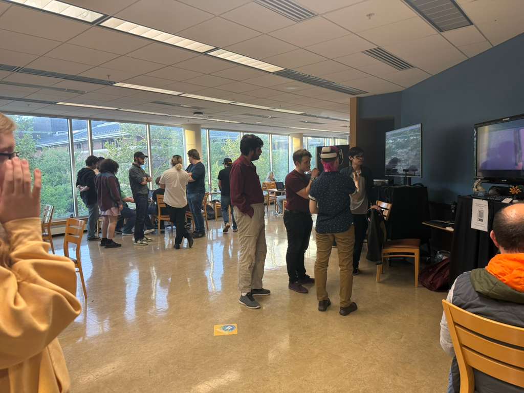 Birdwatching VR team demonstration area at the IGDA Baltimore showcase