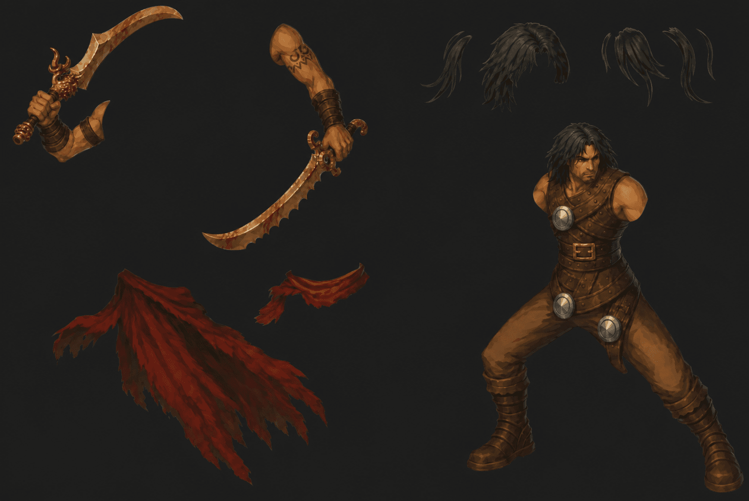 Generated Prince-style asset sheet used as source material for cleanup