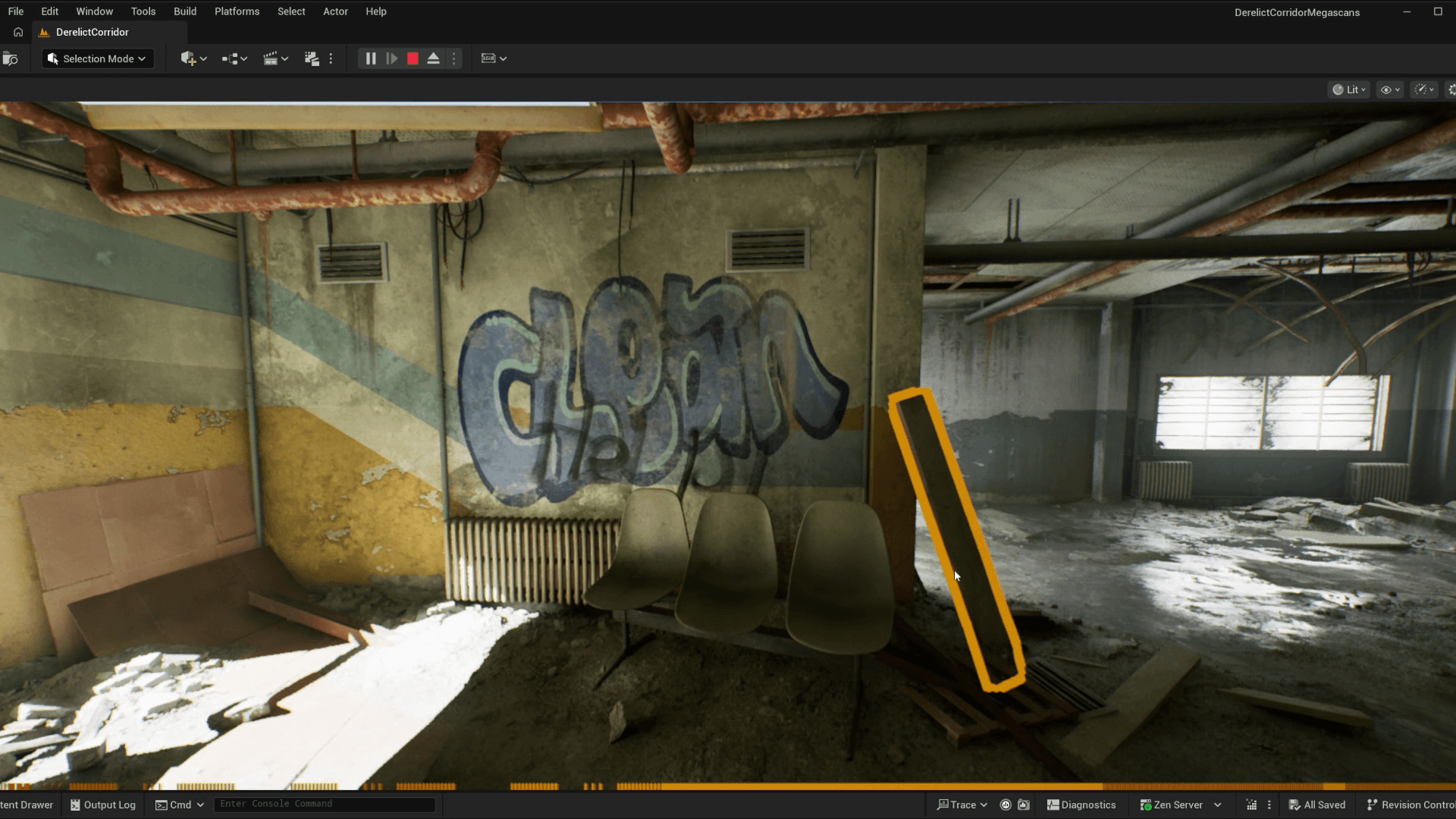 Unreal proof of concept showing a spatial evidence marker in the MUMOSA scene