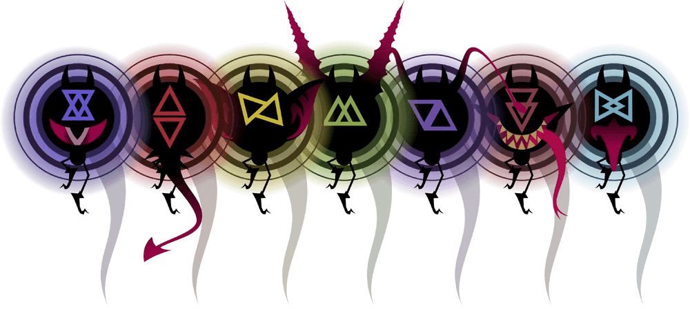 The seven Dark Heroes / Archfiends from the Patapon series