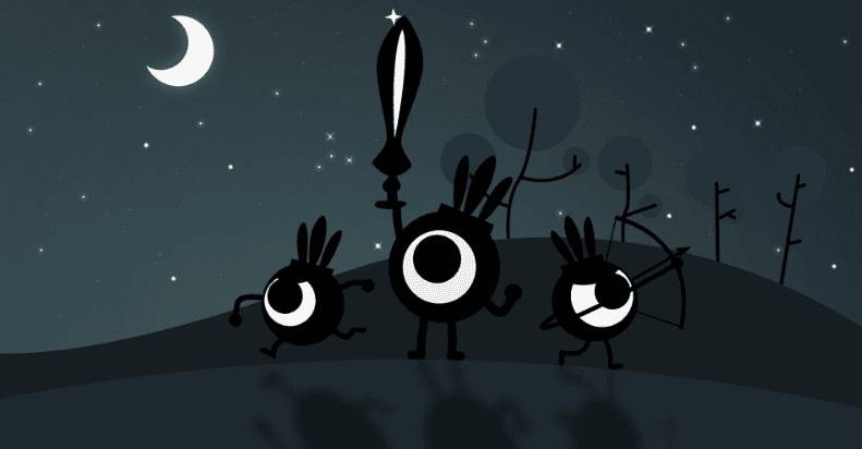 Patapon warriors marching under a moonlit sky — Patapon series