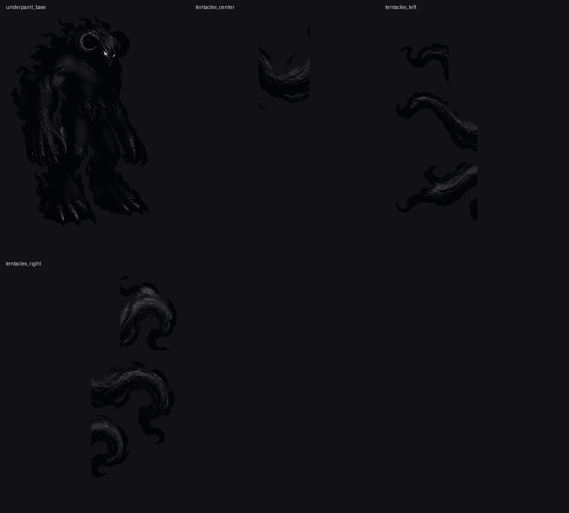 Dahaka puppet contact sheet showing downstream asset preparation