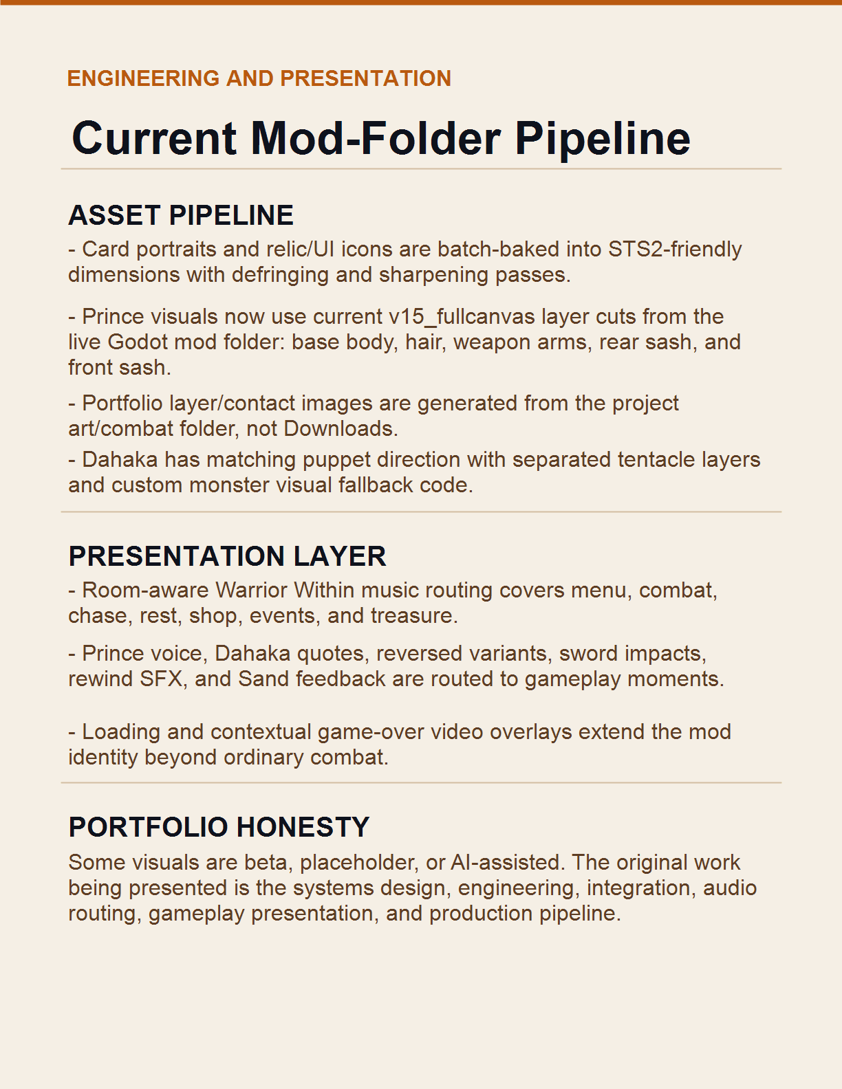 Prince of Persia Warrior Within mod art pipeline and presentation evidence page