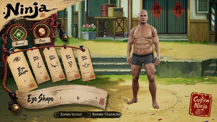 In-engine character creator on the Face page