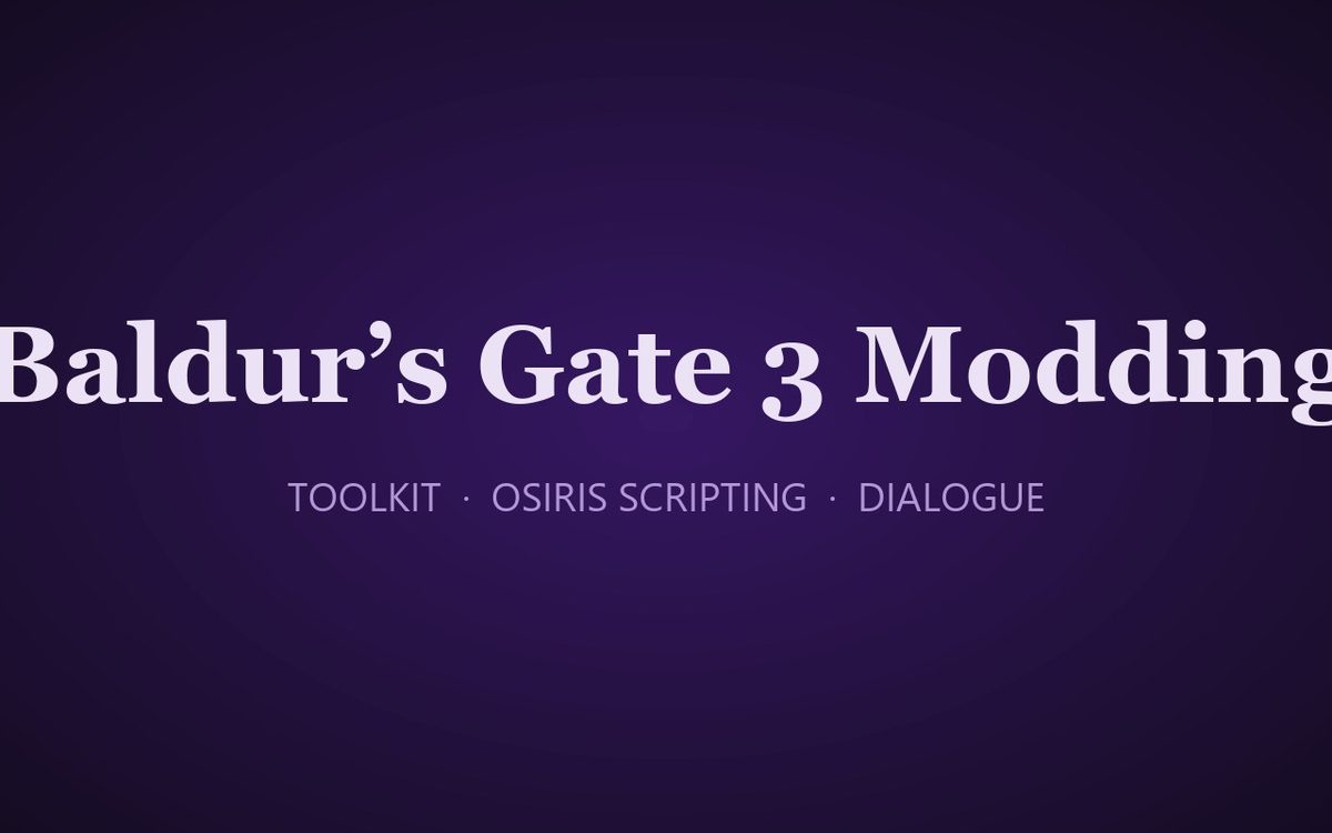 Baldur's Gate 3 Modding title card