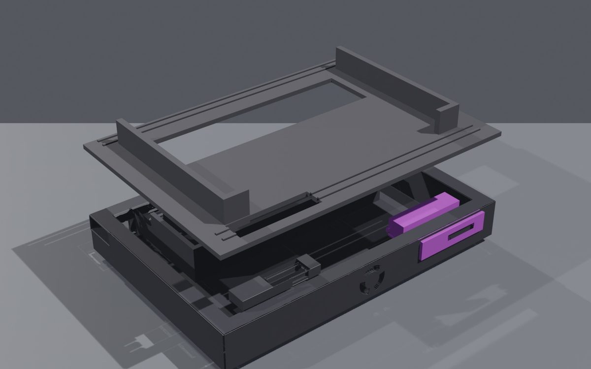 Exploded render of the Legion Go dock lid and chassis